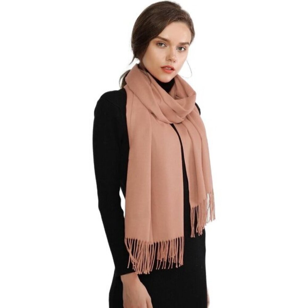 ⚡Women's Dull Peach Pashmina Evening Dress Bridesmaid Winter Warm Long Scarf